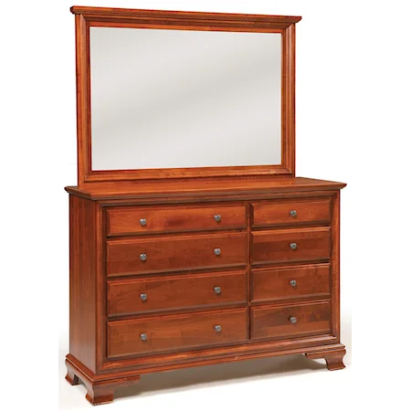 8-Drawer Triple Dresser & Mirror